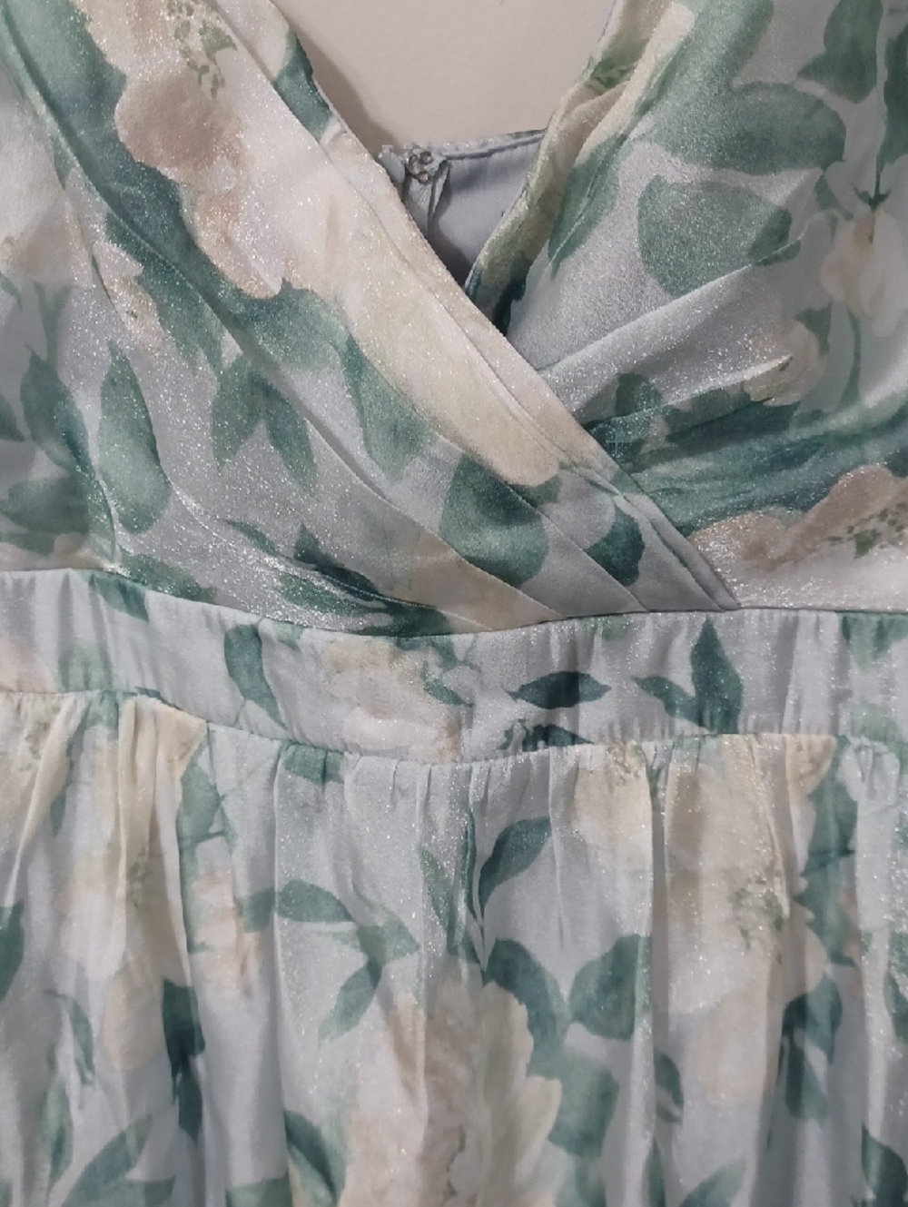 Lulu's Mint Floral Ruffle-Sleeve Maxi Dress. Wedding/Party Dress NWT Sz XL - Picture 7 of 12